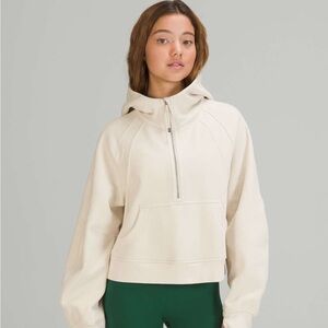 Lululemon Scuba Oversized Half Zip Hoodie in White Opal